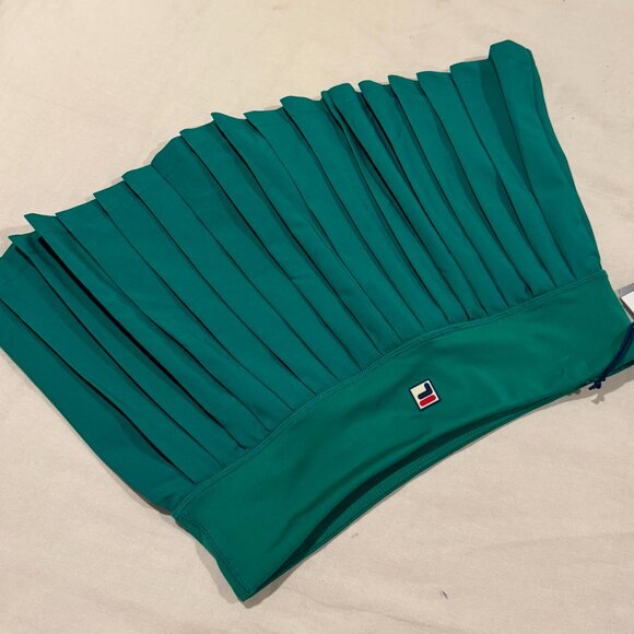 NWT FILA Women's Heritage Pleated Tennis Skirt Marine Green Small - Picture 13 of 14